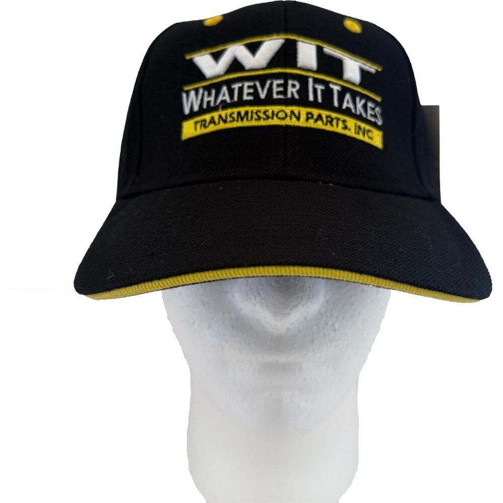 WIT Whatever It Takes Transmission Parts Snapback Hat Black Yellow Cap
